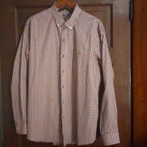 Izod Red Men's long sleeve dress shirt XL